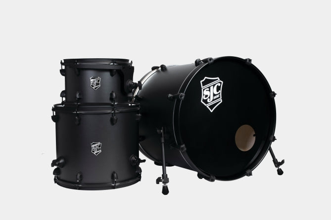 ~NEW!~ SJC Pathfinder Series 3-Piece 12/16/22 Drum Kit Set in Galaxy Grey with Matte Black Hardware
