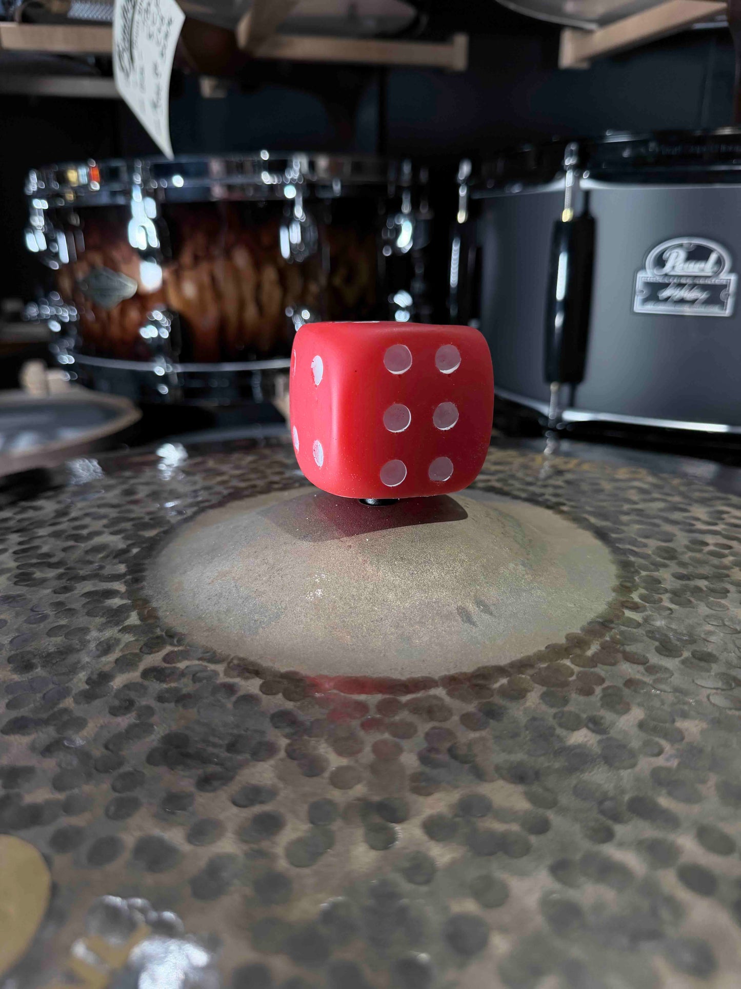 ~NEW~ Bentley's Drum Shop 8mm Large Red Dice Cymbal Toppers