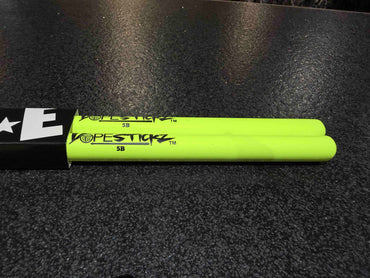 Dope Stickz Neon Yellow Glow 5B Acorn Tip Drum Sticks Pair