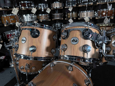 ~ONE OF A KIND PROTOTYPE~ DW Collector's Series Cherry SonicPly 7-Piece 8/10/12/14/16/22 Drum Kit Set in Natural Satin Oil w/ Chrome Hardware & Matching 6.5x14 Snare Drum