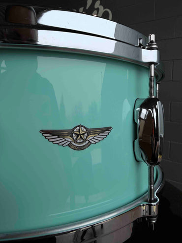 Tama STAR Walnut 8x14 Snare Drum in Grand Aqua Blue Lacquer (DH Rm 4)