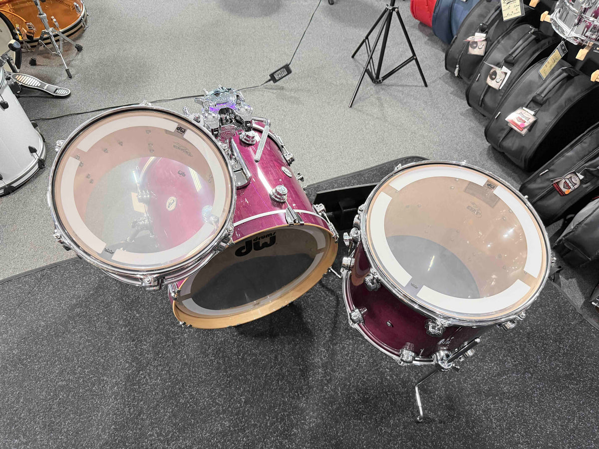 ~WOW!~ DW Collector's Series SSC Pure Maple 3-Piece 12/16/20 Drum Kit Set in Purple Stain Lacquer Specialty Gloss with Chrome Hardware