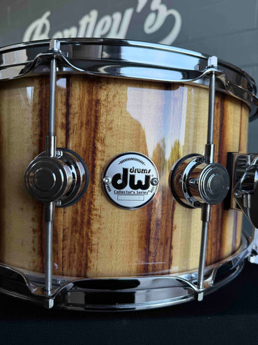 ~WOW!~ DW Collector's Series 333 Pure Maple 7x14 Snare Drum in Natural Gloss Lacquer over Exotic African Chechen with Chrome Hardware