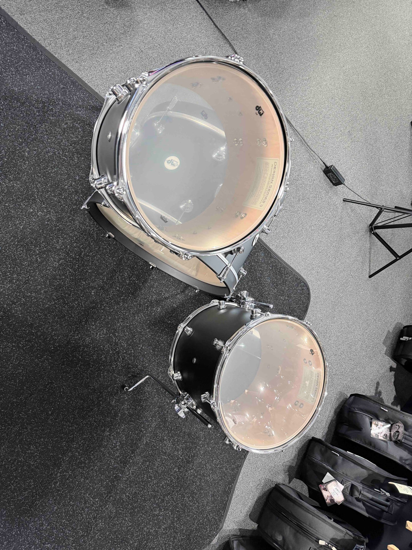 DW Design Series Frequent Flyer 12/14/20 3-Piece Drum Kit Set in Black Satin (Open Box)