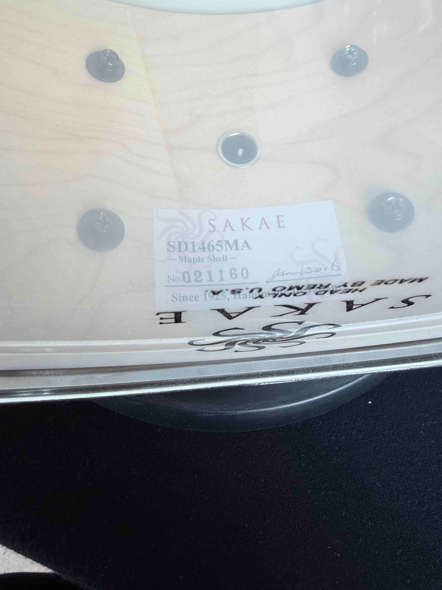 Sakae Maple 6.5x14 Snare Drum in Natural Gloss Lacquer (Rm 4)