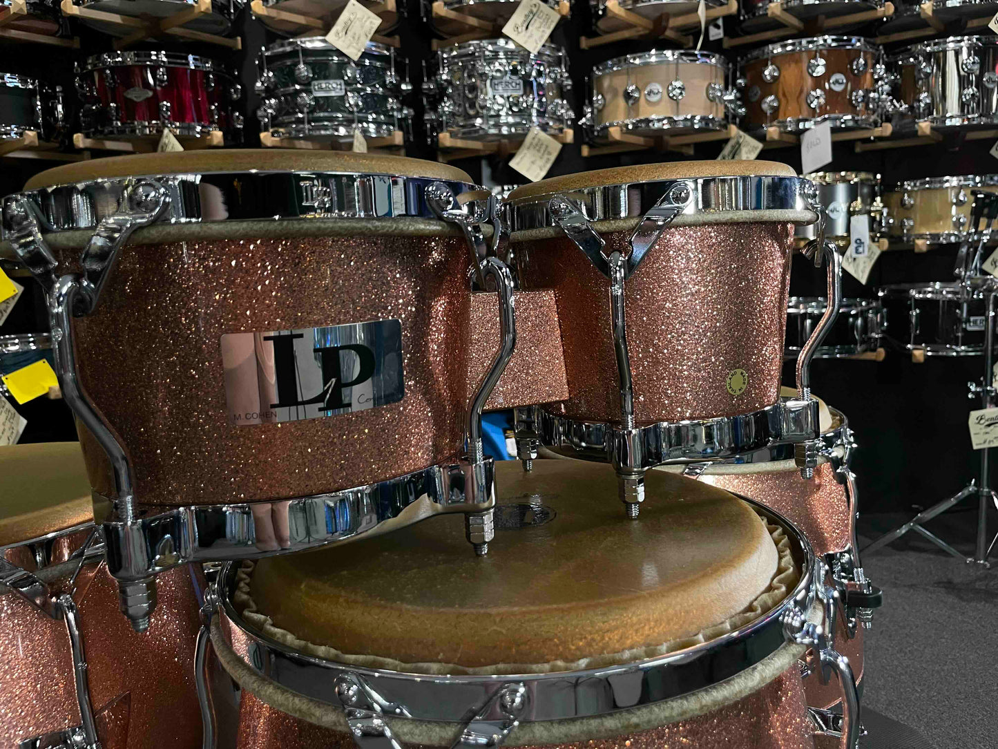 ~NEW~ LP Latin Percussion LP200F-MC Martin Cohen Signature Bongos in Champagne Sparkle *IN STOCK*