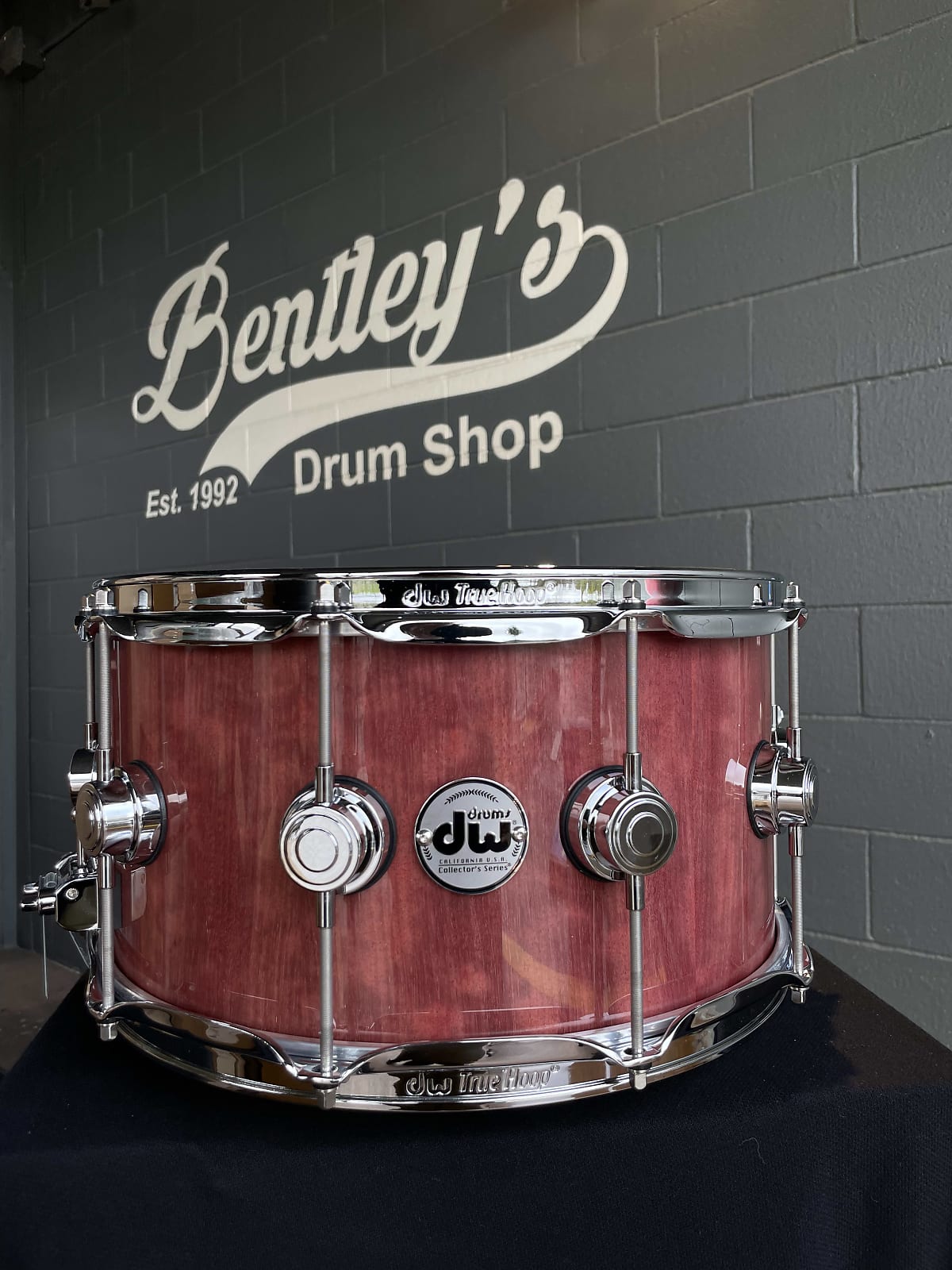 DW Collector's Series Pure Purpleheart 7x14 Snare Drum in Natural Gloss Lacquer w/ Chrome Hardware