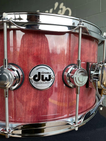 DW Collector's Series Pure Purpleheart 7x14 Snare Drum in Natural Gloss Lacquer w/ Chrome Hardware