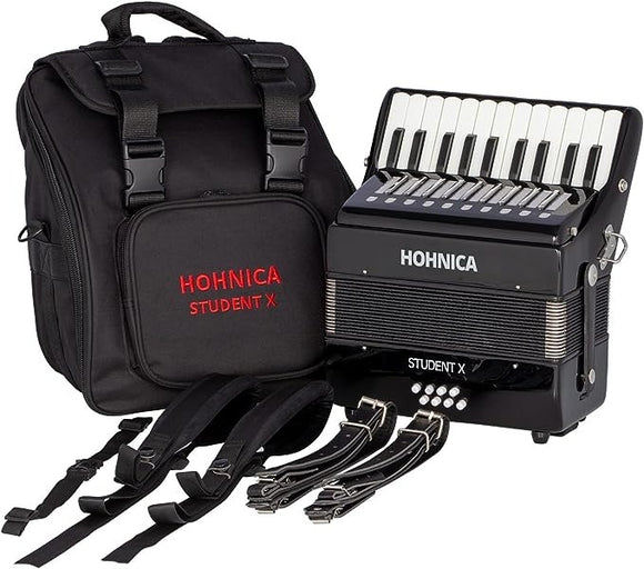 Hohner Honica Stux Piano Accordion w/ Gig Bag & Straps in Black STUX
