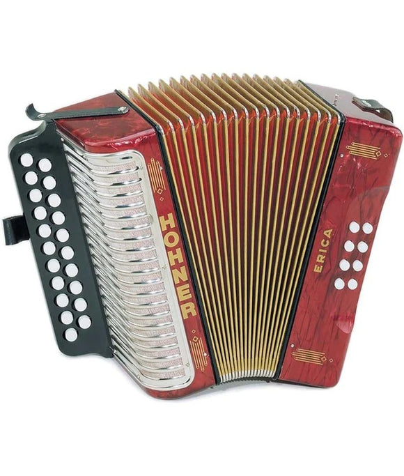 Hohner Erica 3000GR GC Button Accordion in Red 3000GR