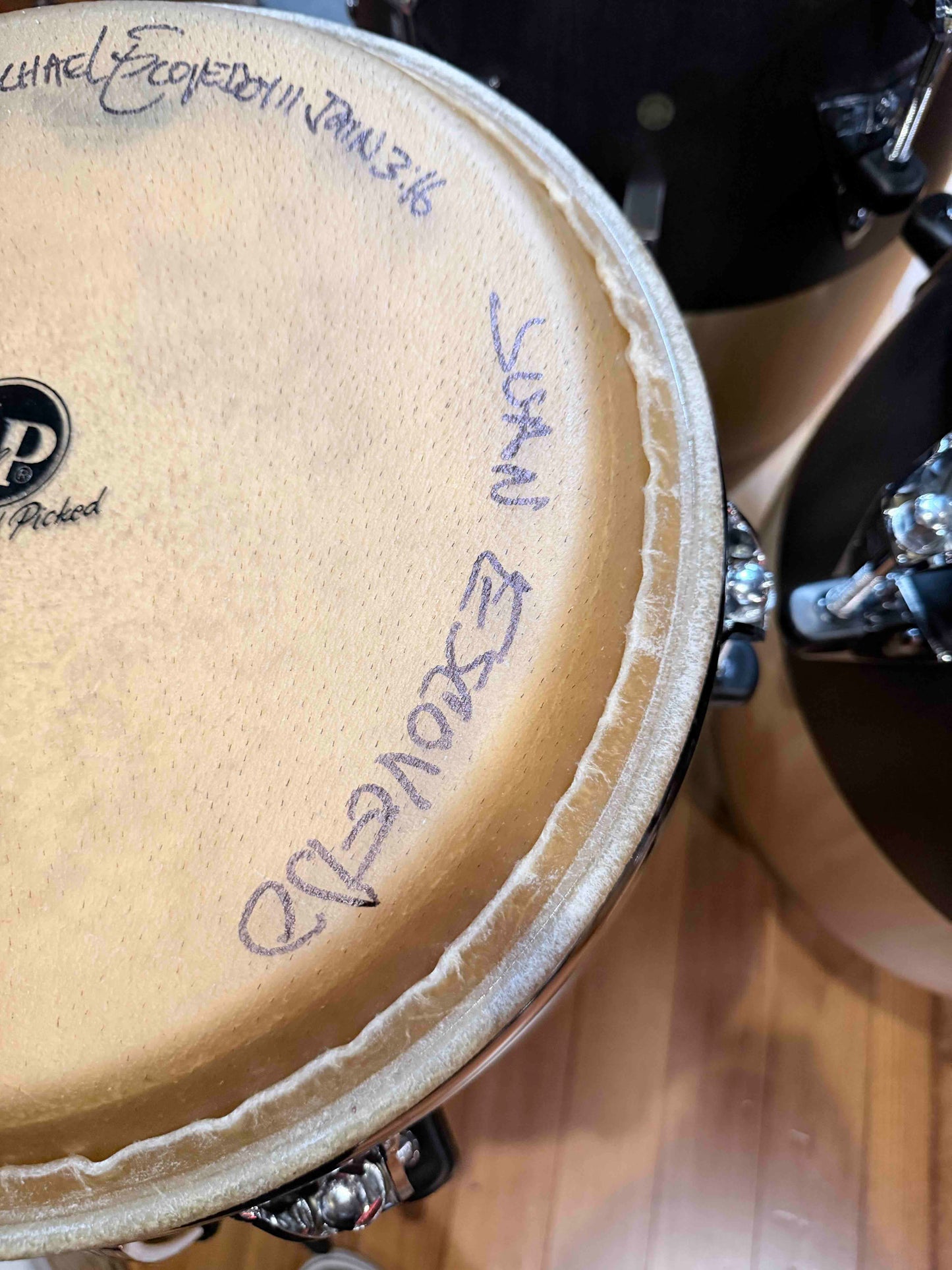 *WOW!* LP Latin Percussion E-Class Quinto/Conga/Tumba Trio Set w/ Signed Heads from Escovedo Family!