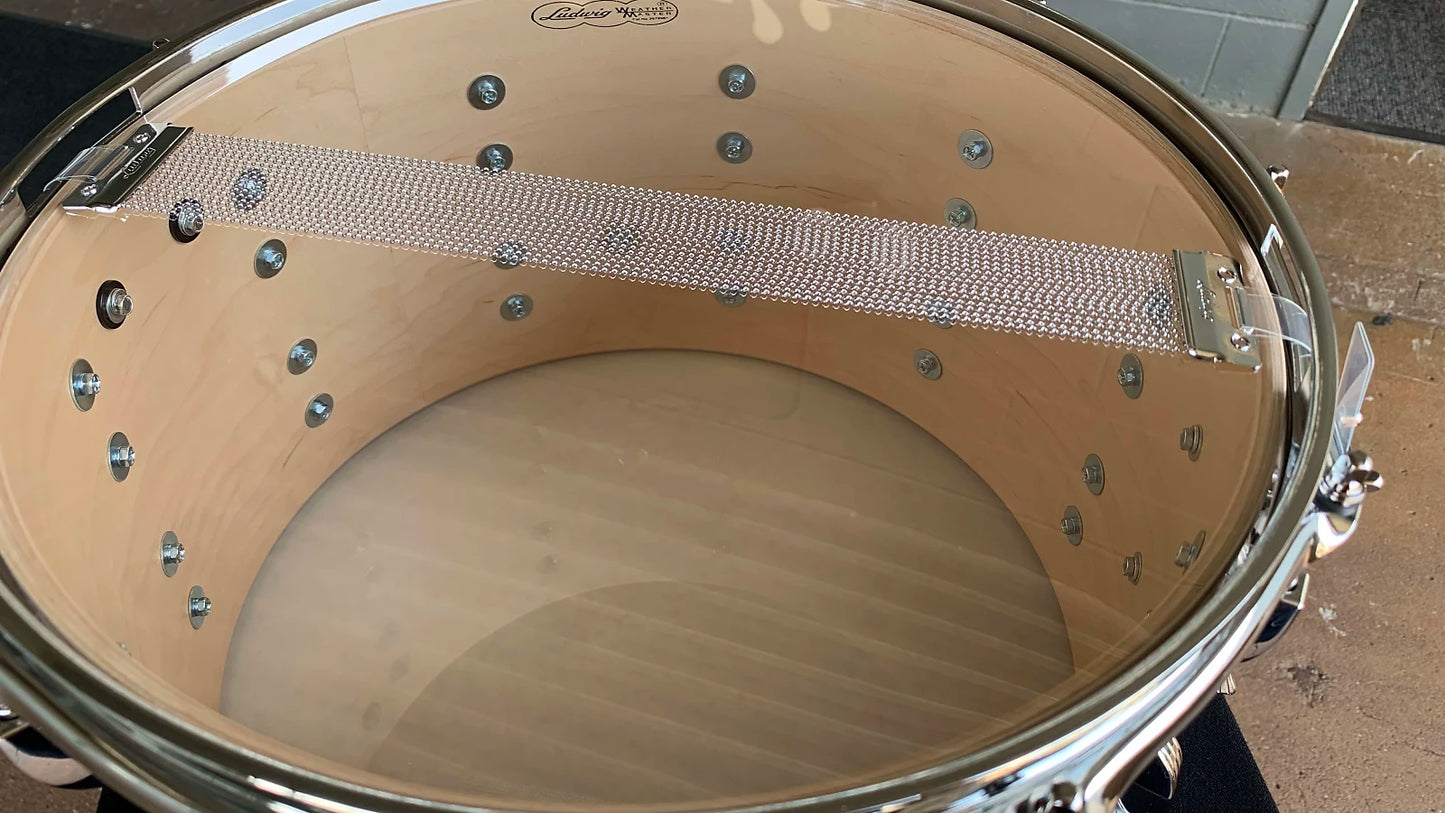 ~BENTLEY'S EXCLUSIVE!~ Ludwig Classic Maple 8x14 Snare Drum in Top Hat & Cane White Marine Pearl