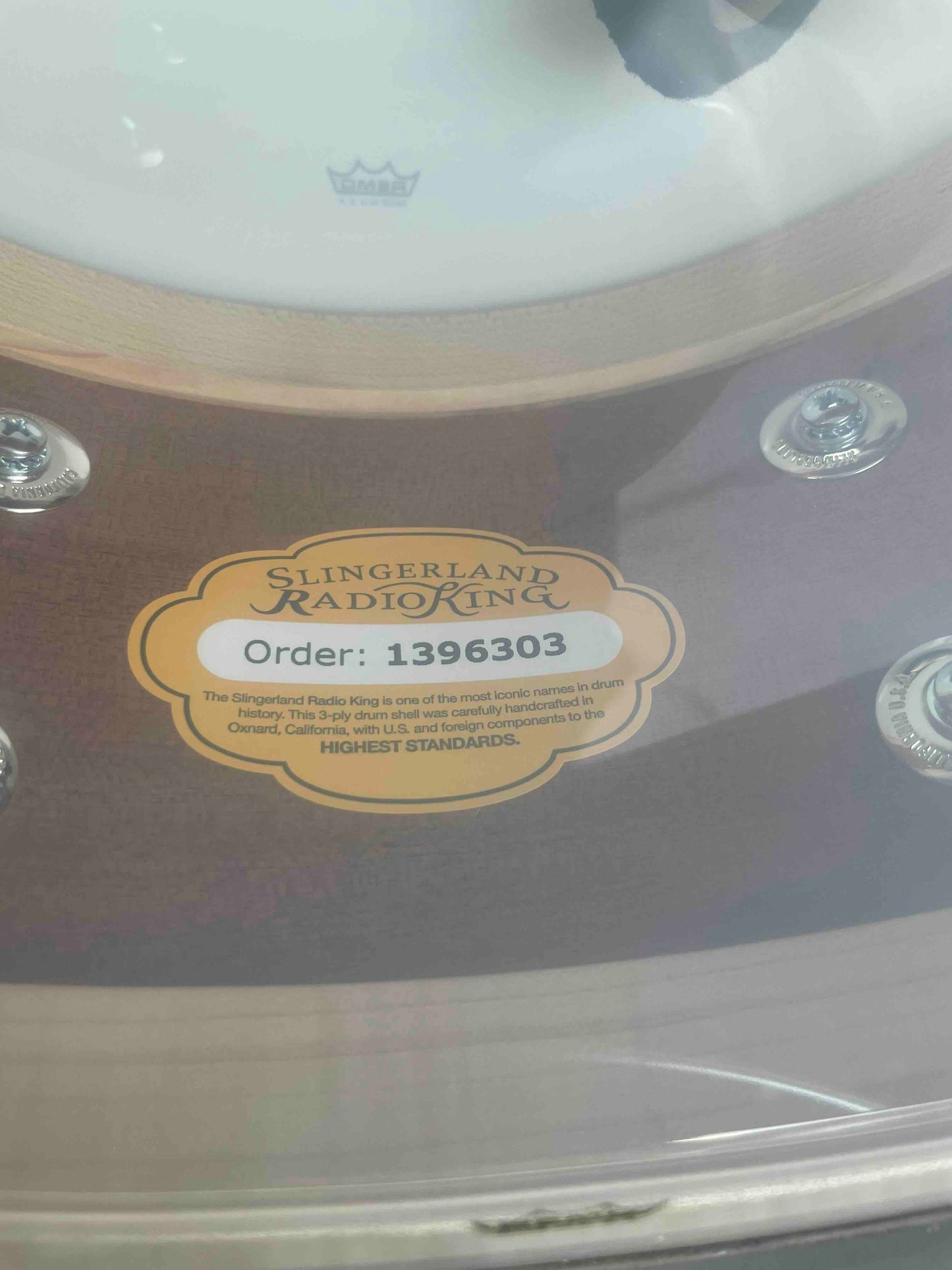 ~NEW~ Slingerland RadioKing Artist Series 6.5x14 Mahogany/Poplar Snare Drum in Black Diamond Pearl with Nickel Hardware