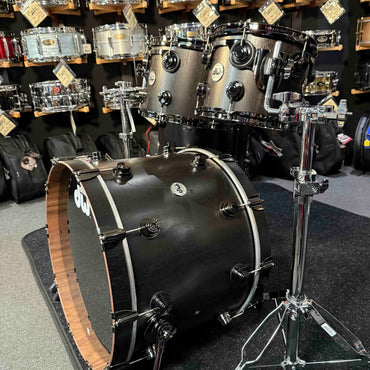 ~WOW!~ DW Collector's Series Pure Walnut 5-Piece 10/12/14/16/22 Drum Kit Set in Ebony Satin Oil with Black Nickel Hardware