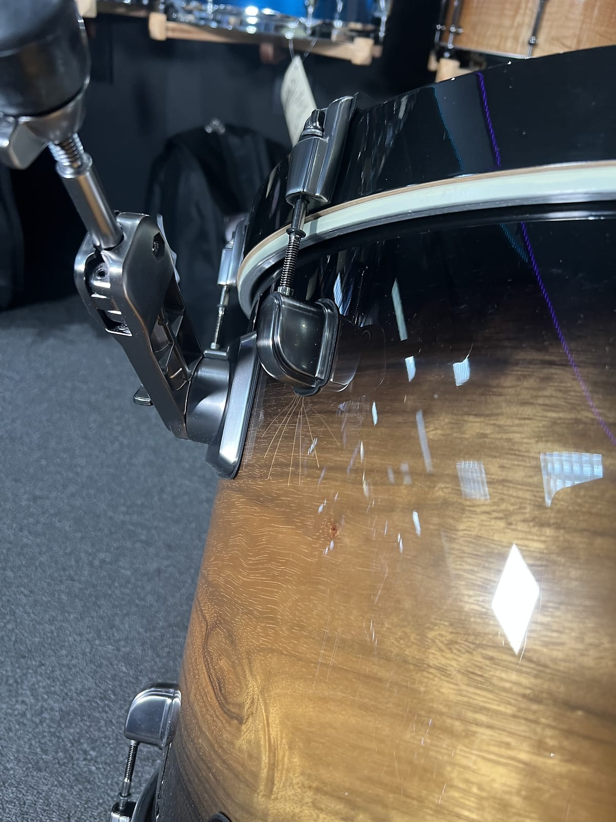 TAMA MEB2014MULNWB Starclassic Maple 14x20" Bass Drum in Natural Pacific Walnut Burst w/ Smoked Black Nickel Hardware