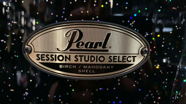 ~NEW~ Pearl Session Studio Select Birch/Mahogany Hybrid 4-Piece 10/12/16/22 Drum Kit Set in Black Halo Glitter