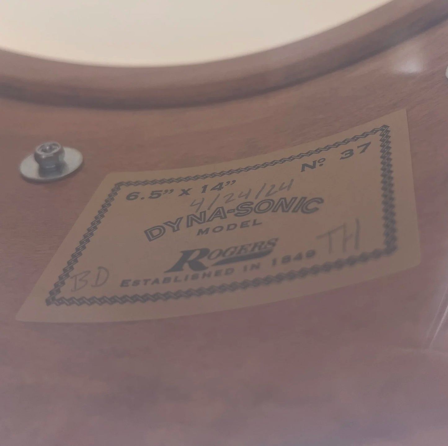 Rogers Dyna-Sonic Beavertail 6.5x14" Snare Drum in Blue Sparkle