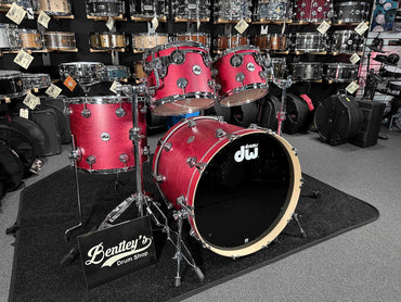 DW Collector's Series SSC Pure Maple 4-Piece 10/12/16/22 Drum Kit Set in Cherry Satin Oil Stain w/ Chrome Hardware