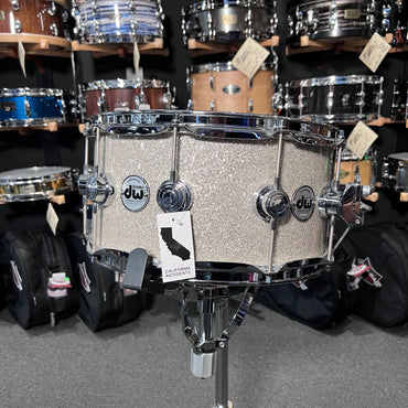 DW Collector's Series 333 Pure Maple 7x14 Snare Drum in Broken Glass FinishPly with Chrome Hardware