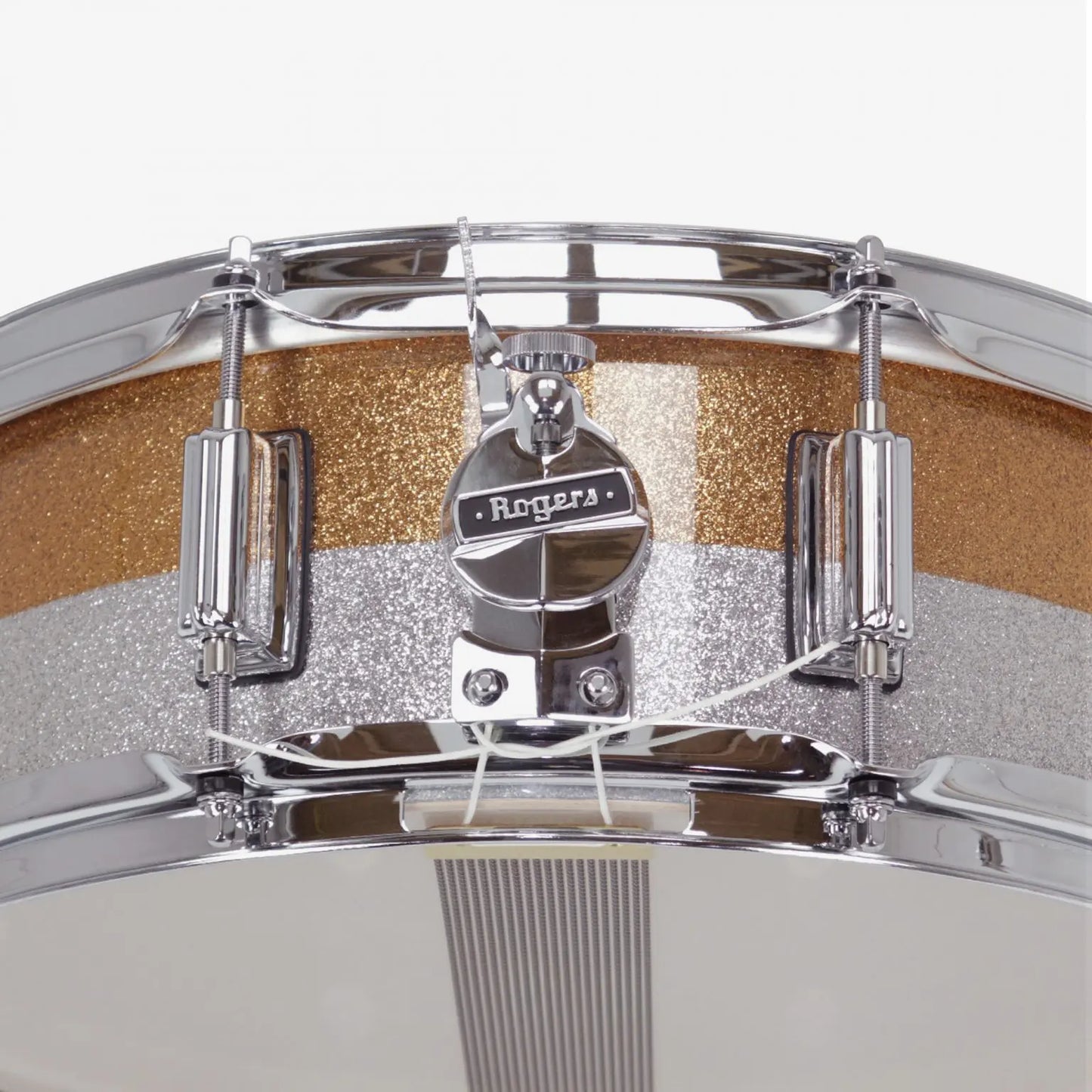 ~NEW!~ Rogers 24GSTT Powertone Series 5x14 Snare Drum in Gold/Silver Sparkle Two-Tone Lacquer (SAVE $175!)