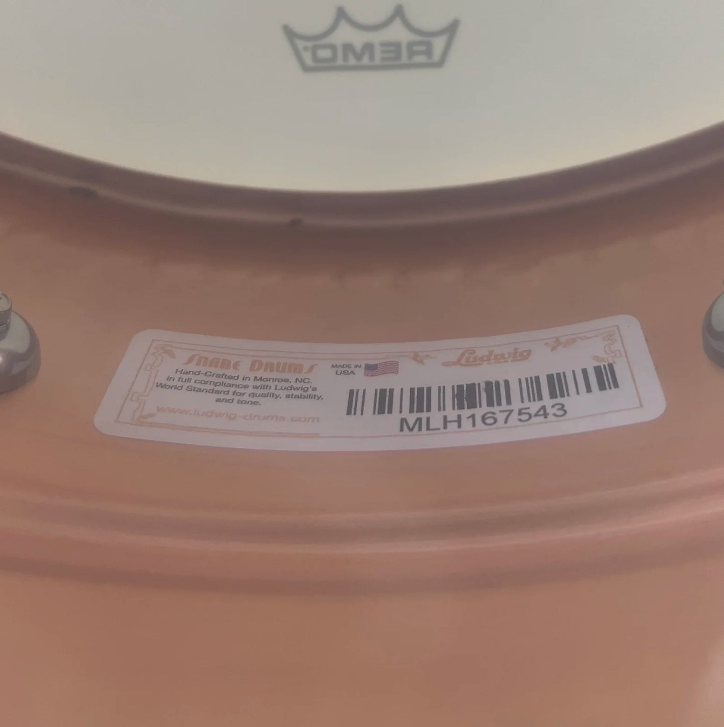 Ludwig LC662K Hammered 6.5x14" Copper Phonic Snare Drum