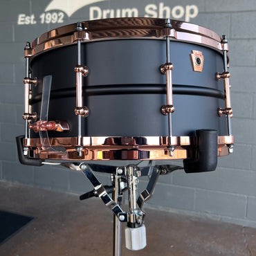 Ludwig LB427TDC Hot Rod 6.5x14" Matte Satin Black Beauty Snare Drum w/ Copper Hardware