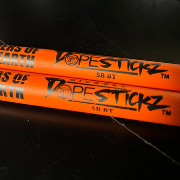 Dope Stickz Shock Drop Orange 5B BT (Ball Tip) Drum Sticks Pair