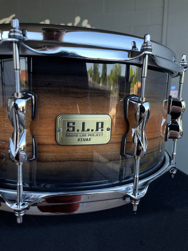 TAMA S.L.P. Bubinga/Maple 6.5x14 Snare Drum in Midnight Zebrawood Burst