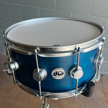 DW Collector's Series 6.5x14" SSC Maple Snare Drum in Ultra Dark Azure Satin Oil w/ Satin Chrome Hardware