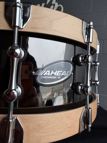 Ahead 6x14" Black Chrome over Bell Brass Snare Drum w/ Dunnett MetalWood Hoops