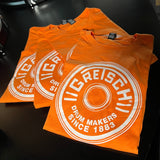 Gretsch GR25RBOT Orange Round Badge T Shirt (M-L-XL)