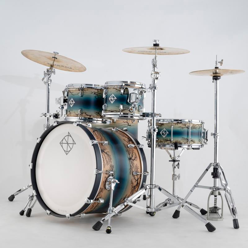 Dixon PODAN422-11-EA-CR Artisan Maple 4-Piece 10/12/16/22 Drum Kit Set in Electric Blue Burst Satin
