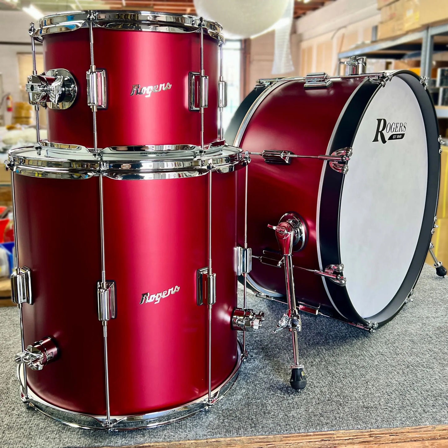 ~WOW!~ Rogers Tower Series 3-Piece 12/14/20 Drum Kit Set in Satin Candy Apple Red (SAVE $500!)