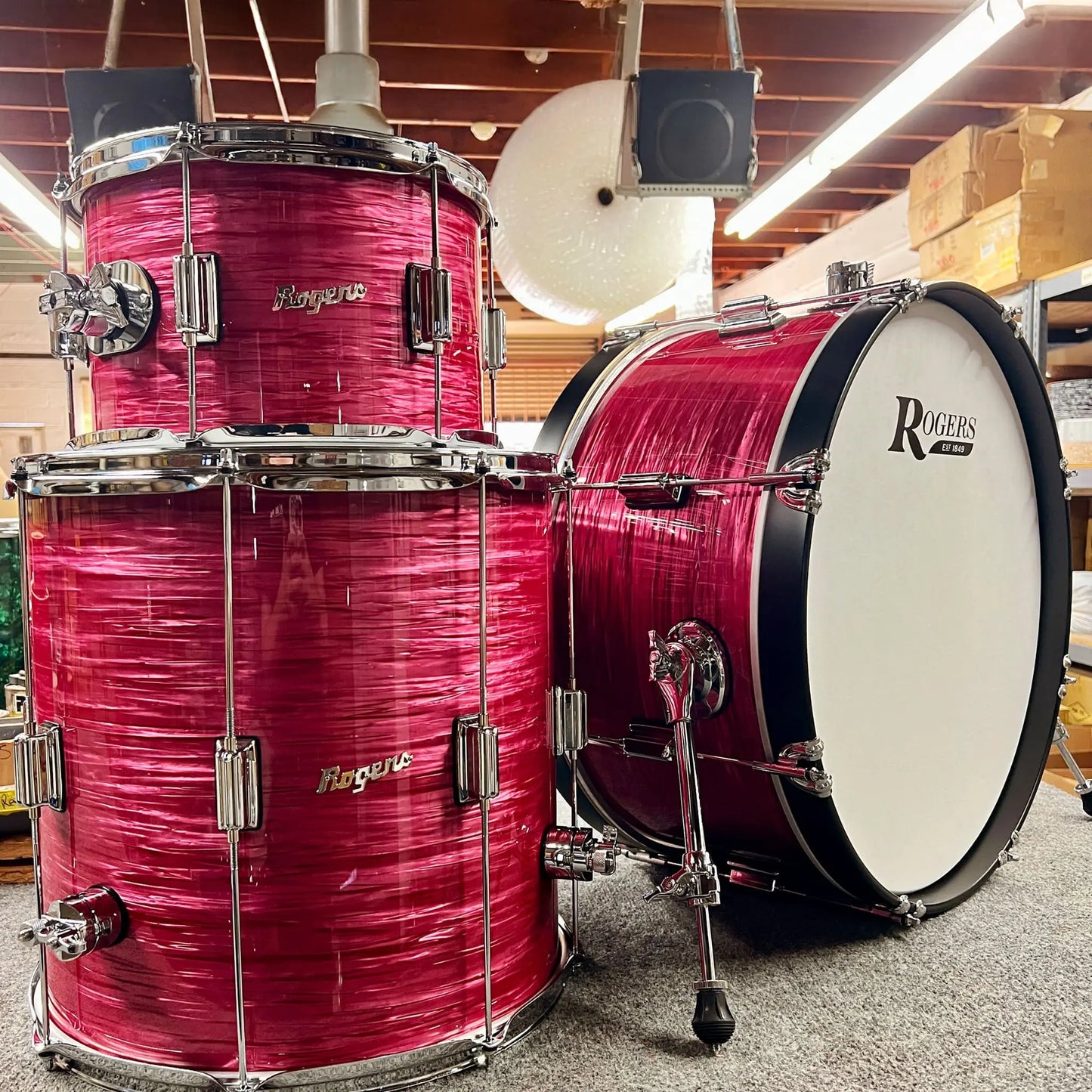~WOW!~ Rogers Tower Series 3-Piece 12/16/22 Drum Kit Set in Red Ripple (SAVE OVER $575!)