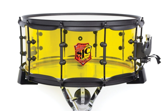 Caisse claire en acrylique jaune SJC Josh Dun Signature 'Torch' 6,5 x 14