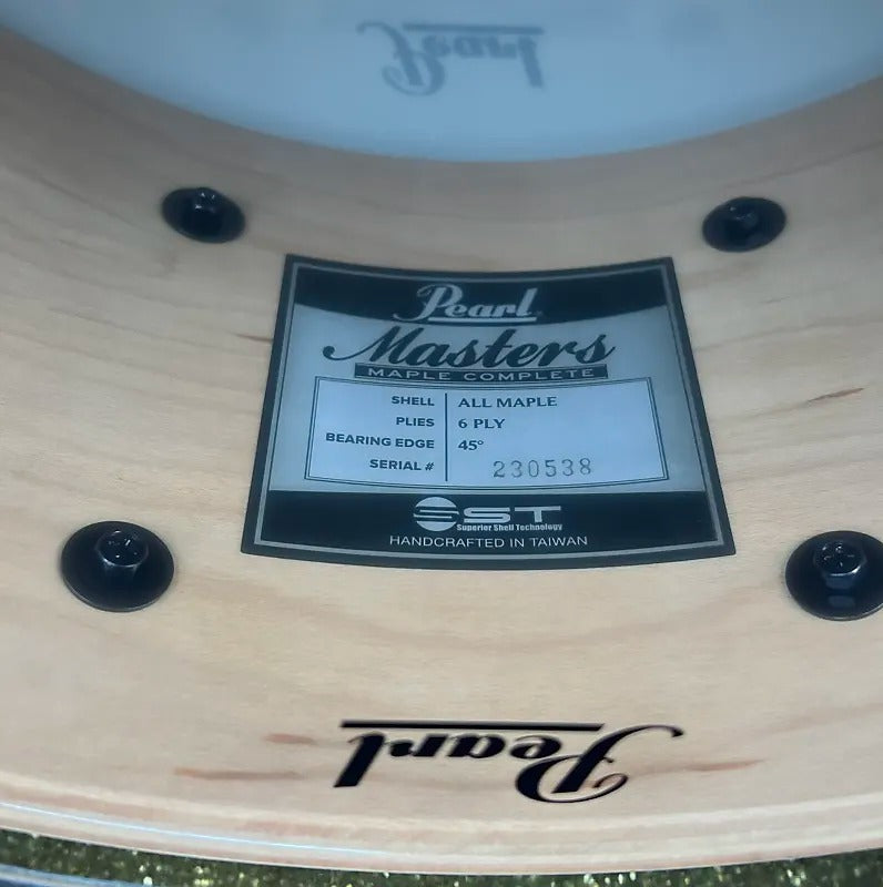 Pearl MCT1465S/C347 Masters Maple Complete 6.5x14" Snare Drum in Bombay Gold Sparkle Lacquer