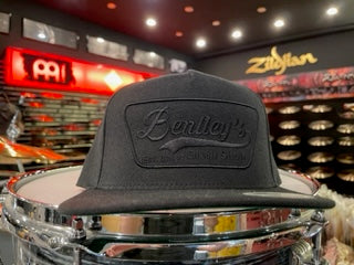 Bentley's Drum Shop Clothback Snapback Hat in Black w/ Black Logo