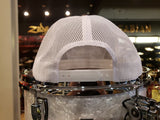 Bentley's Drum Shop Trucker Snapback Hat in Brown and White
