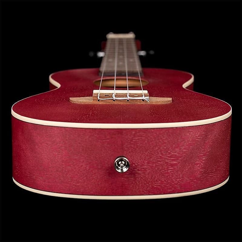 Ukelele de concierto serie Earth de Ortega Guitars RURUBY en color frambuesa rubí con video de demostración