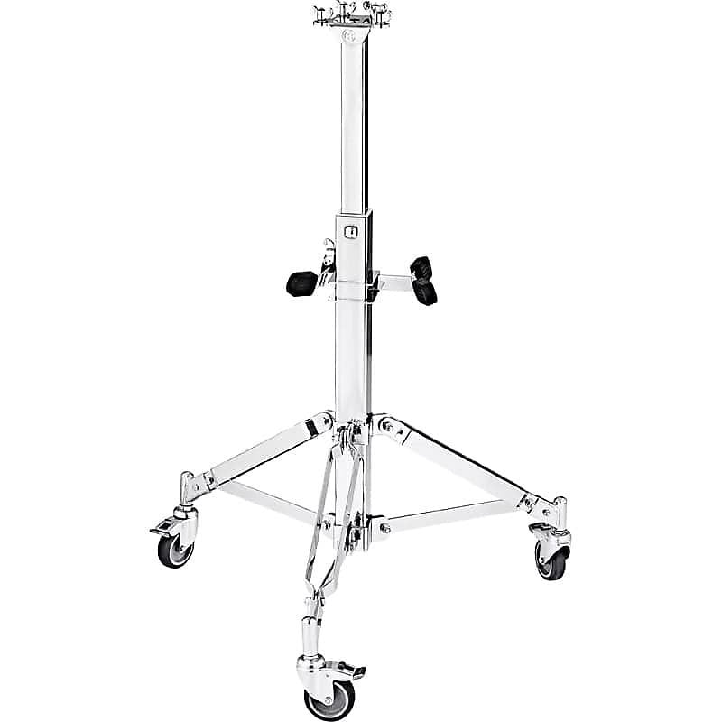 Conga profesional de acero cromado Meinl TMPDS con doble soporte y ruedas