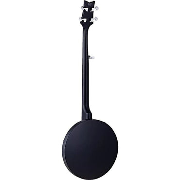 Banjo de 5 cuerdas Ortega Guitars OBJ250-SBK Raven Series en negro satinado con funda de transporte de lujo