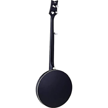 Banjo de 5 cuerdas serie Raven OBJ450-SBK de Ortega Guitars en negro satinado con funda de transporte