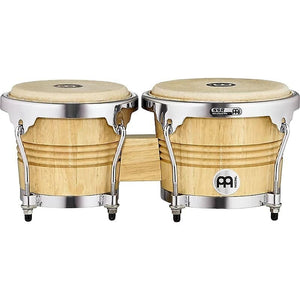 Meinl WB200NT-CH 6 3/4" & 8" Wood Bongos in Natural w/ Chrome Hardware