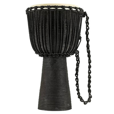 Djembe de madera negra afinado con cuerda Meinl HDJ3-L de 12" de la serie Headliner, serie Black River