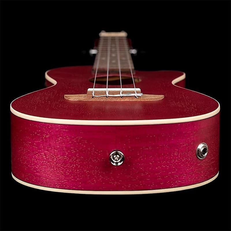 Ukulélé de concert A/E Ortega Guitars RURUBY-CE Earth Series en Ruby Raspberry