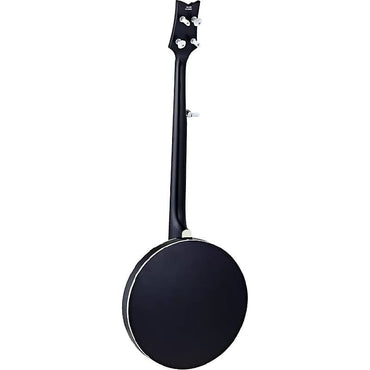 Banjo de 5 cuerdas serie Raven OBJ650-SBK de Ortega Guitars en negro satinado con funda de transporte