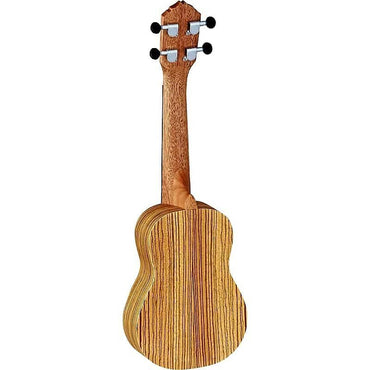 Ukelele soprano con tapa de madera de cebra serie Timber RFU10Z de Ortega Guitars