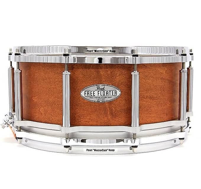 Pearl FTMMH1465322 Free-Floating Maple/Mahogany 6.5x14" Snare Drum in Satin Mahogany