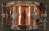 DW DRVP5514SPC Collector's Series 5.5x14" Polished 3mm Copper Snare Drum w/ Chrome Hardware