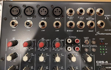 Mixeur 4 canaux Studiomaster C2S-4 avec enregistrement USB (alternative Behringer)